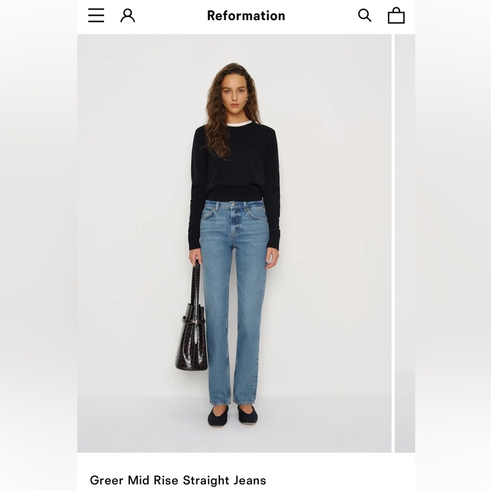 Reformation Light Blue Straight Leg Jeans